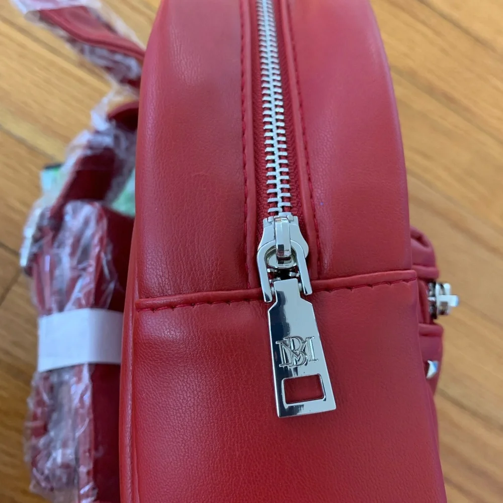 Badgley Mischka Vegan Leather Red Mini Studded Backpack NWT. - Picture 15 of 16